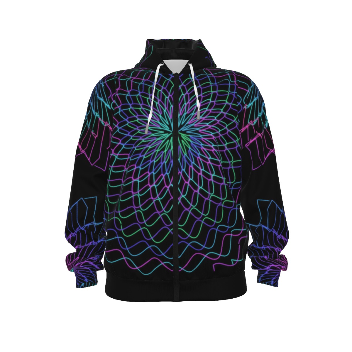 Holoswirl - All-Over Print Unisex Pullover Hoodie With Zipper Closure | 310GSM Cotton