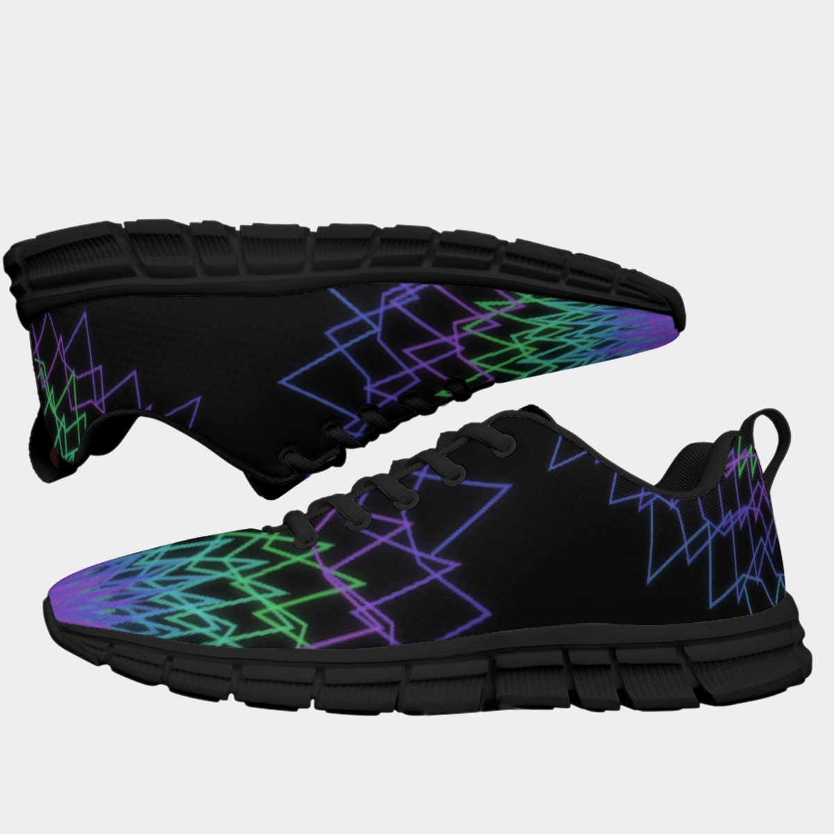 Neon Breaks - All-Over Print Men's Sports Shoes With Black Sole - Image 3