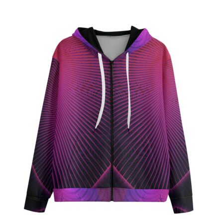 Violet Vortex - All-Over Print Unisex Pullover Hoodie With Zipper Closure | 310GSM Cotton