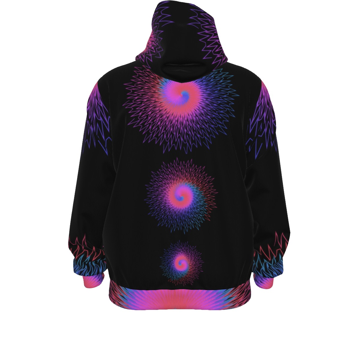 Crystal Cascade - All-Over Print Unisex Pullover Hoodie With Zipper Closure | 310GSM Cotton - Image 2