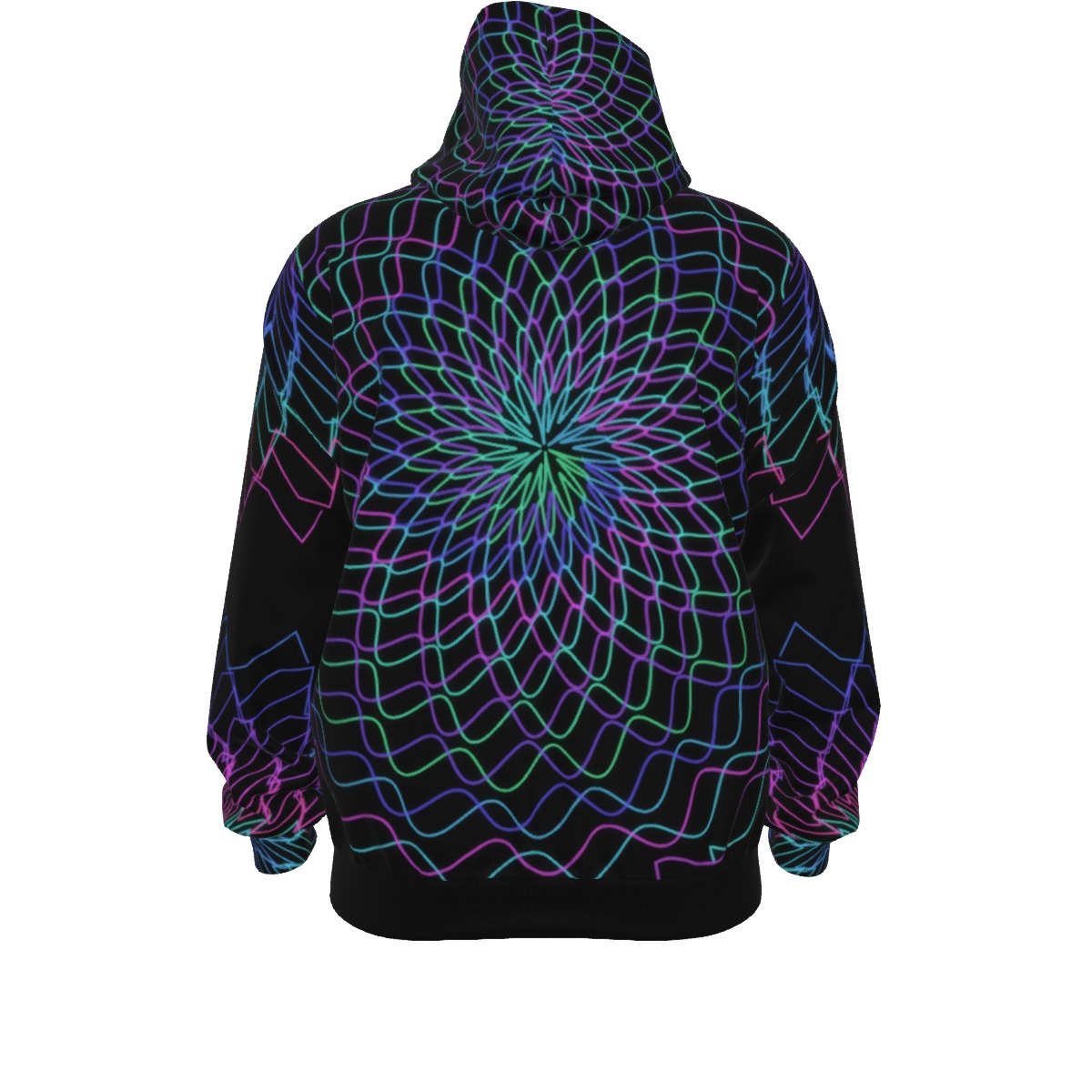 Holoswirl - All-Over Print Unisex Pullover Hoodie With Zipper Closure | 310GSM Cotton - Image 2