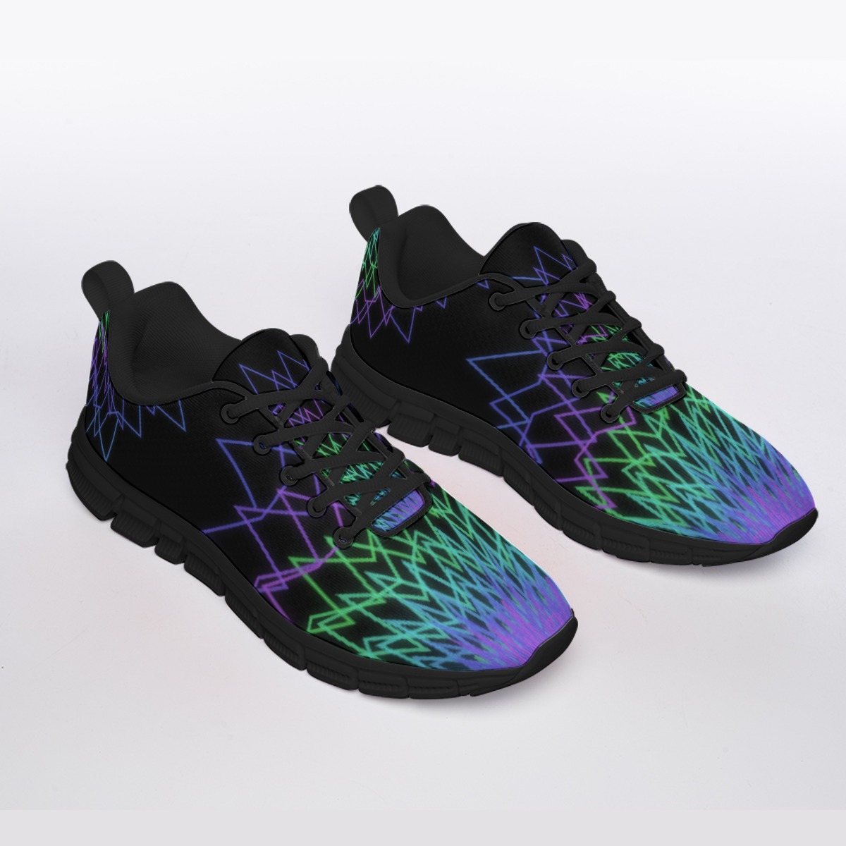 Neon Breaks - All-Over Print Men's Sports Shoes With Black Sole - Image 2