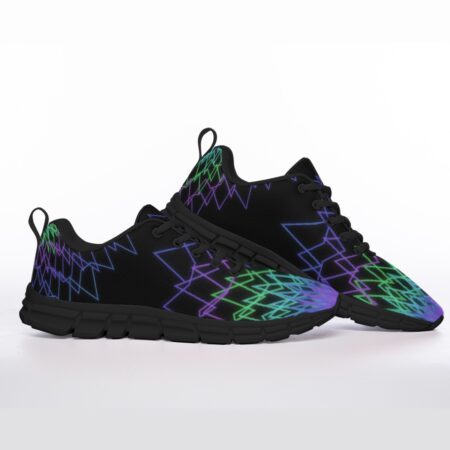 Neon Breaks - All-Over Print Men's Sports Shoes With Black Sole
