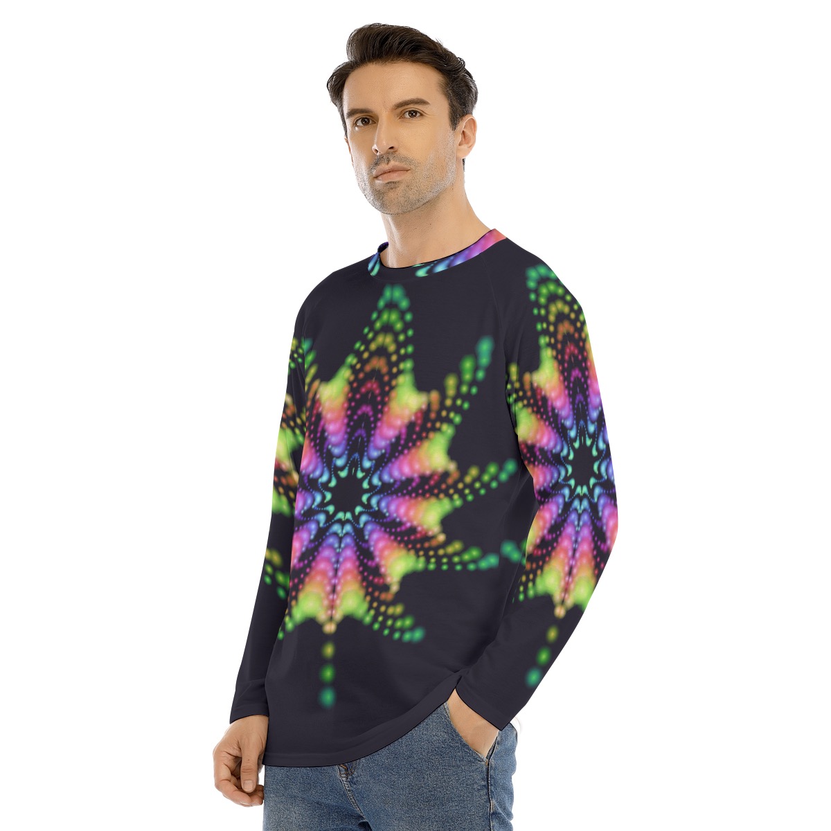 All-Over Print Men's Long Sleeve T-shirt With Raglan Sleeve - Image 3