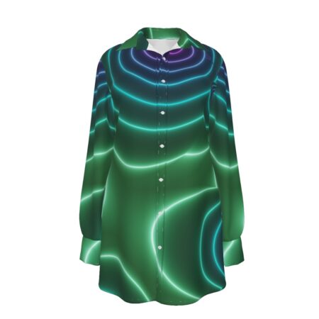 Jade Hypnotic - All-Over Print Women's Long Shirt |115GSM Cotton poplin