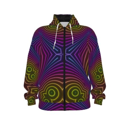 Phase Harmonic - All-Over Print Unisex Pullover Hoodie With Zipper Closure | 310GSM Cotton