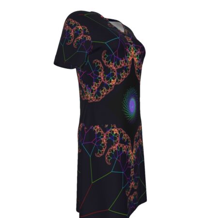 All-Over Print Women's V Neck Dress|180GSM Cotton