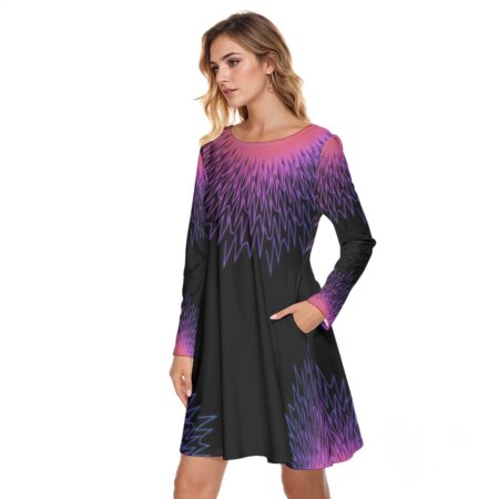 All-Over Print Women's Round Neck Dress|190GSM Cotton